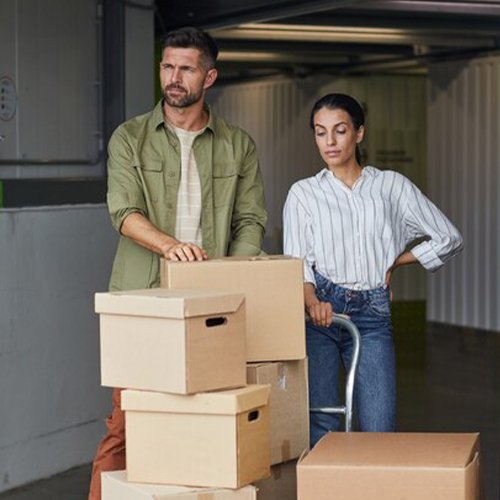 Couple with Moving Boxes